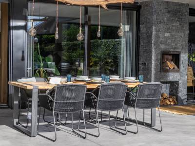 4 Seasons Outdoor Accor dining Sessel Anthrazit inkl. 2 Kissen