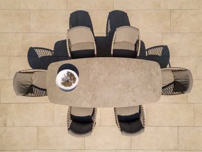 4 Seasons Outdoor Allora Dining-Sessel inkl. Polster, latte