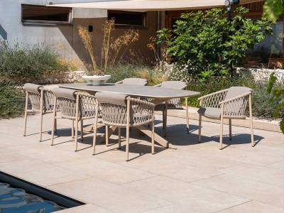 4 Seasons Outdoor Allora Dining-Sessel inkl. Polster, latte