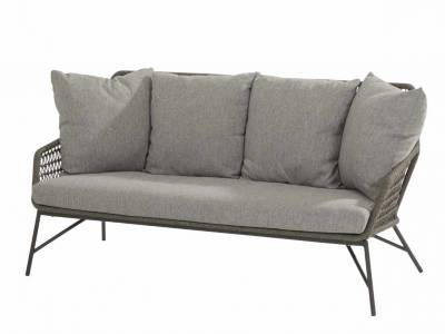 4 Seasons Outdoor Babilonia Sofa 2.5 -Sitzer mid grey knotted inkl. 5 Kissen