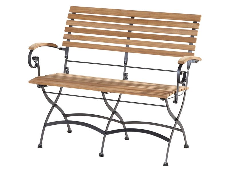 4 Seasons Outdoor Bellini Teakholz Sitzbank 2 Sitzer klappbar