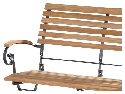 4 Seasons Outdoor Bellini Teakholz Sitzbank 2 Sitzer klappbar