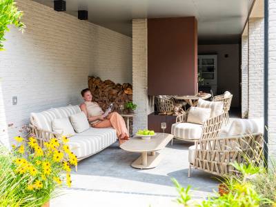 4 Seasons Outdoor Beverly 3-Sitzer Sofa  inkl. 7 Kissen, latte