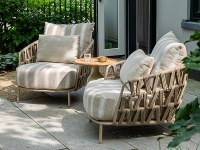 4 Seasons Outdoor Beverly Living Sessel inkl. 3 Kissen, latte
