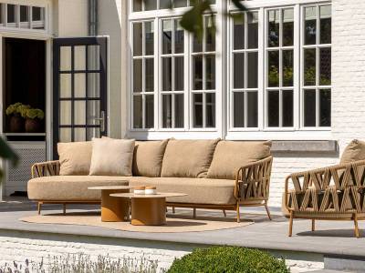 4 Seasons Outdoor Biarritz 2,5-Sitzer Lounge Bank inkl. 3 Kissen, amber