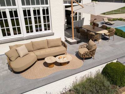 4 Seasons Outdoor Biarritz 2,5-Sitzer Lounge Bank inkl. 3 Kissen, amber