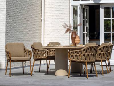 4 Seasons Outdoor Biarritz Dining Stuhl inkl. 2 Kissen, amber