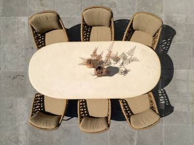 4 Seasons Outdoor Biarritz Dining Stuhl inkl. 2 Kissen, amber