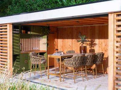 4 Seasons Outdoor Biarritz high Dining Stuhl inkl. 2 Kissen, amber