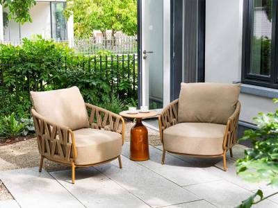 4 Seasons Outdoor Biarritz Living Sessel inkl. 2 Kissen, amber