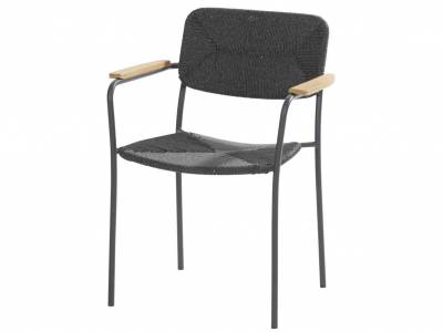 4 Seasons Outdoor Bora Dining Stapelstuhl, anthracite/teak
