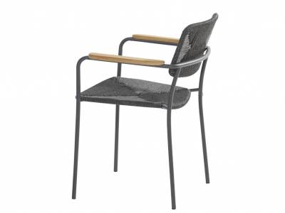 4 Seasons Outdoor Bora Dining Stapelstuhl, anthracite/teak