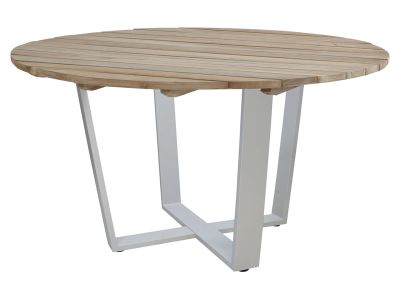 4 Seasons Outdoor Cricket - Teakholz Tischplatte Ø 130 cm mit Aluminium Fußkreuz