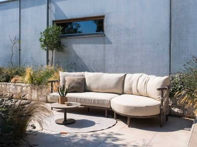 4 Seasons Outdoor Ezra 2-Sitzer Living-Sofa rechts, terre inkl. 4 Kissen