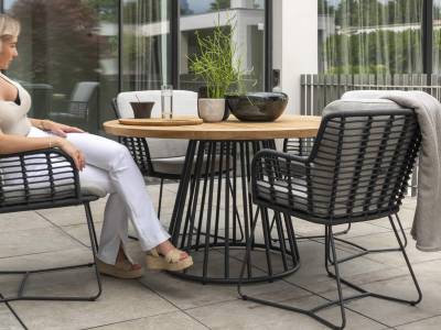 4 Seasons Outdoor Fabrice Dining Stuhl inkl. 2 Kissen, anthracite Gestell anthrazit