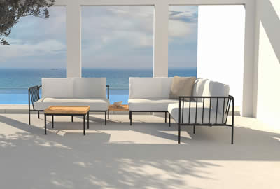 4 Seasons Outdoor Figaro 2 Sitzer Modul-Sofa Armlehne rechts inkl. 3 Kissen