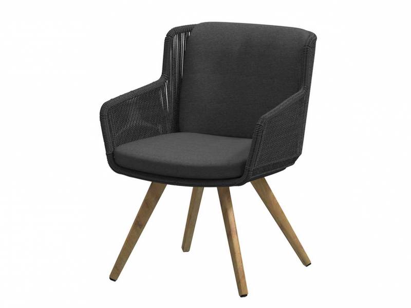 4 Seasons Outdoor Flores Dining Stuhl anthrazit teak
