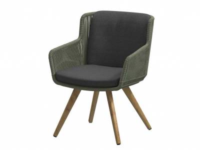 4 Seasons Outdoor Flores Dining Stuhl green teak