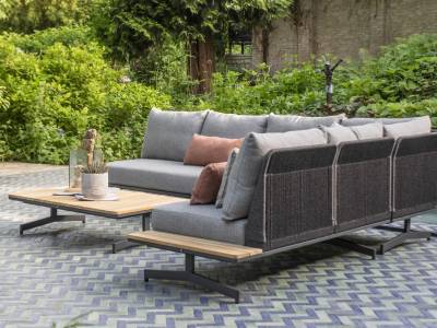 4 Seasons Outdoor Fortuna 2-Sitzer Sofa Teakablage links oder rechts, inkl. 3 Kissen