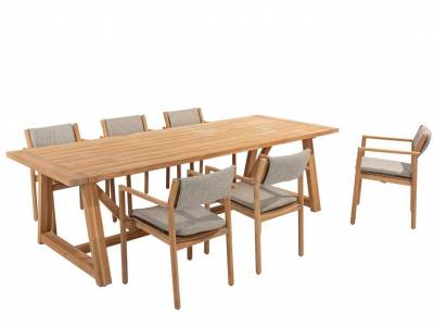 4 Seasons Outdoor Levi Dining-Stuhl mit 2 Polstern