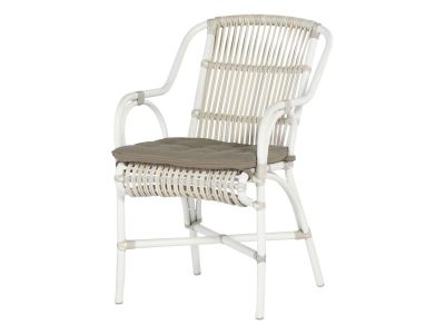 4 Seasons Outdoor Loire Esszimmerstuhl mit Taupe Sitzkissen