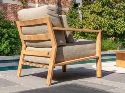 4 Seasons Outdoor Lucas Living Sessel Teak inkl. 3 Kissen