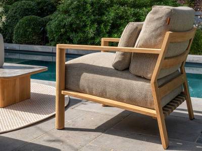 4 Seasons Outdoor Lucas Living Sessel Teak inkl. 3 Kissen