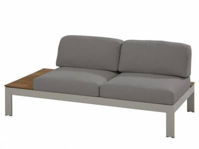 4 Seasons Outdoor Mistral 2-Sitzer Sofa, Ablage rechts aus Teakholz