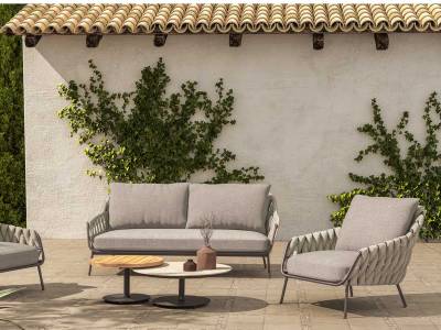 4 Seasons Outdoor Montera Living-Sessel XL, terre inkl. 3 Kissen