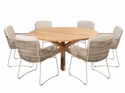 4 Seasons Outdoor Murcia Dining Stuhl latte mit 2 Polstern