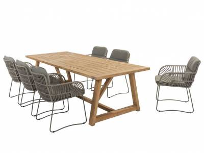 4 Seasons Outdoor Murcia Dining Stuhl olive mit 2 Polstern