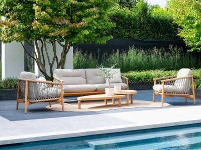 4 Seasons Outdoor Nora 3-Sitzer Living-Sofa mit Polster