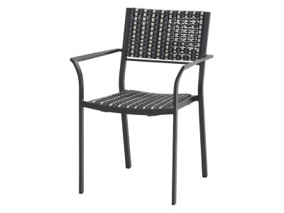 4 Seasons Outdoor PIAZZA, Gartenstuhl, black/black pepper, stapelbar