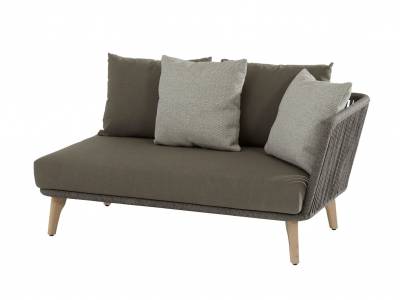 4 Seasons Outdoor Santander 2-Sitzer Sofa, links, Rope Band Mid grey