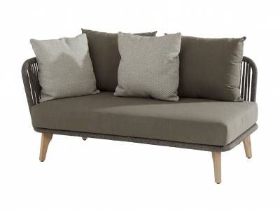 4 Seasons Outdoor Santander 2-Sitzer Sofa, rechts, Rope Band Mid grey