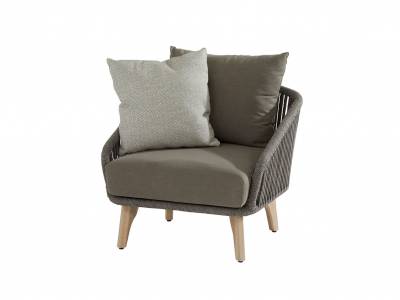4 Seasons Outdoor Santander Loungesessel, Rope Band Mid grey
