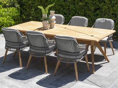 4 Seasons Outdoor Sempre Dining Stuhl Teak inkl. 2 Kissen