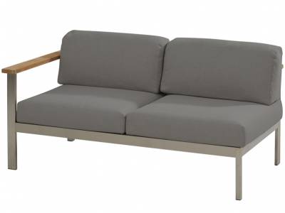 4 Seasons Outdoor Serie ORION, 2-Sitzer Armlehne rechts, Edelstahl