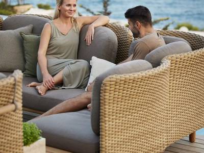 Cane-line Arch 3-Sitzer Sofa m/ hohe Armlehne/Rückenlehne, inklusive Kissen