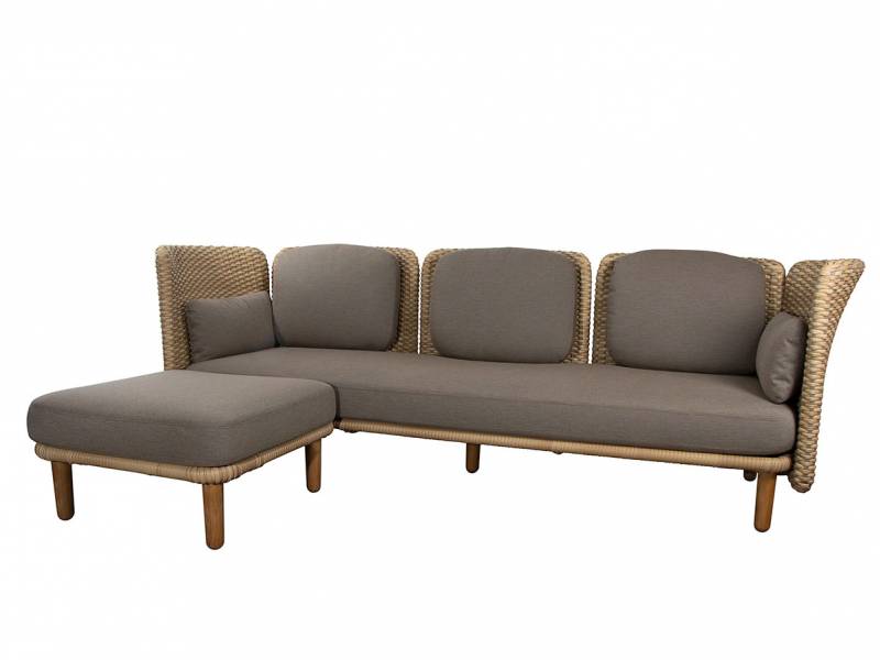 Cane-line Arch 3-Sitzer Sofa m/ niedrige Arm-/Rückenlehne & Chaiselongue