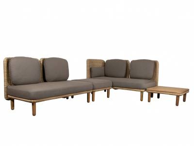 Cane-line Arch Ecksofa m/ niedriger Rückenlehne & Tisch