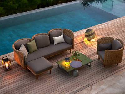 Cane-line Arch Lounge Chair m/ niedriger Armlehne/Rückenlehne, inklusive Kissen