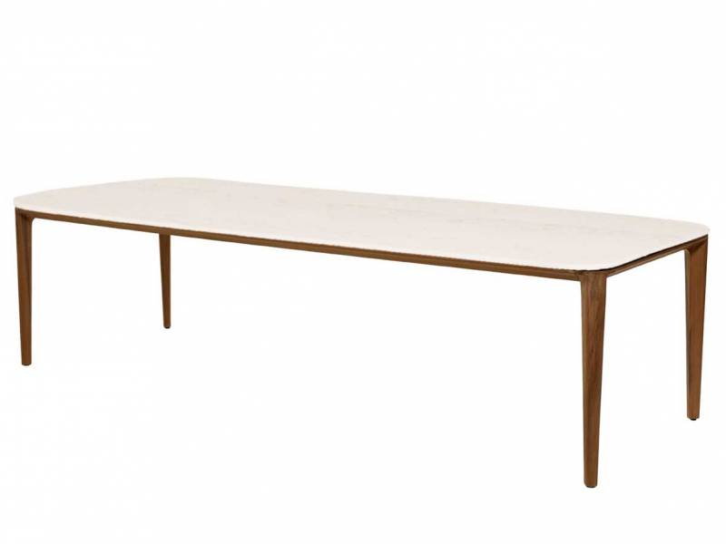 Cane-line Aspect Tisch, 280 x 100 cm, Teak Tischplatte Travertine Look