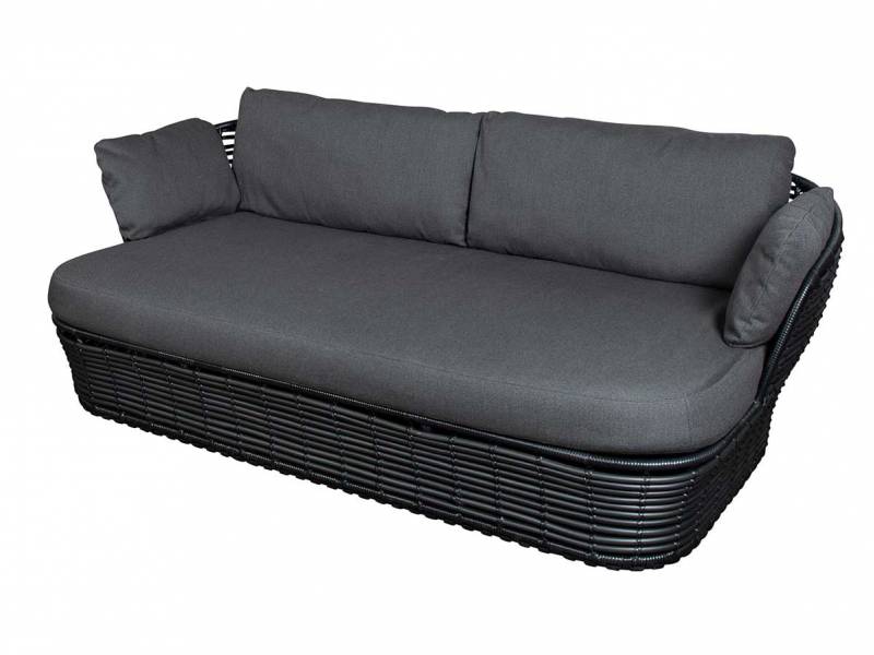 Cane-line Basket 2-Sitzer Sofa, inkl. Cane-line AirTouch Kissensatz, Cane-line Weave Grey