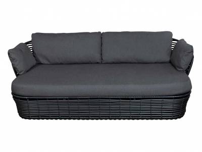 Cane-line Basket 2-Sitzer Sofa, inkl. Cane-line AirTouch Kissensatz, Cane-line Weave Grey