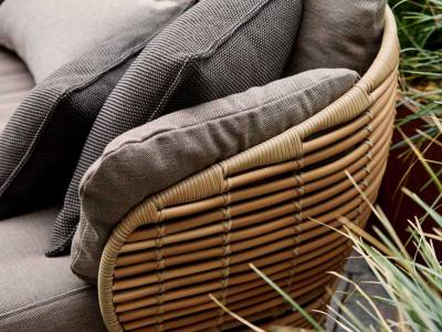 Cane-line Basket 2-Sitzer Sofa, inkl. Cane-line AirTouch Kissensatz, Cane-line Weave Taupe
