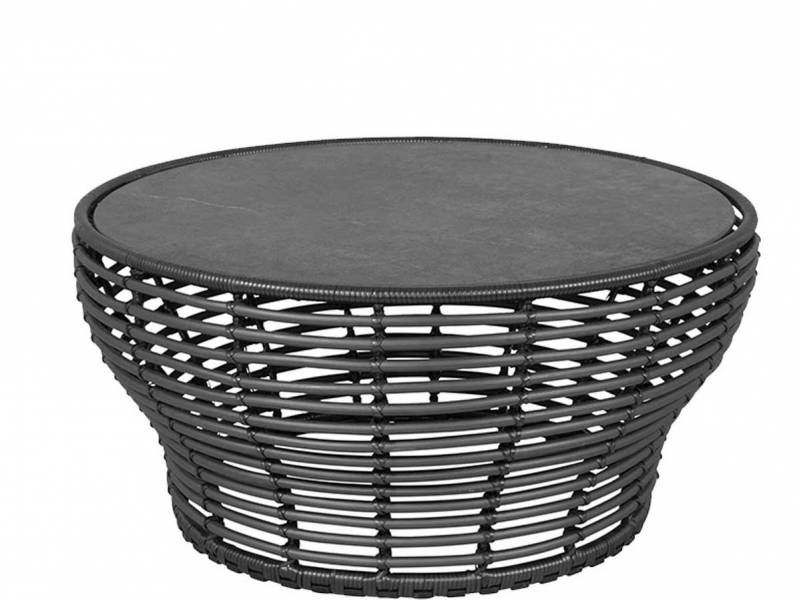 Cane-line Basket Couchtisch Gestell gross Farbe Graphite inkl. Tischplatte