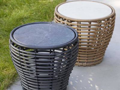 Cane-line Basket Couchtisch Gestell klein Farbe graphite inkl. Tischplatte