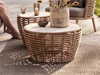 Cane-line Basket Couchtisch Gestell medium Farbe natural inkl. Tischplatte