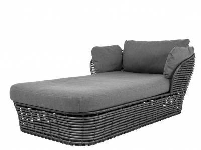 Cane-line Basket Daybed, cane-line Weave, Graphite, incl. grey Cane-line AirTouch Kissen-Set